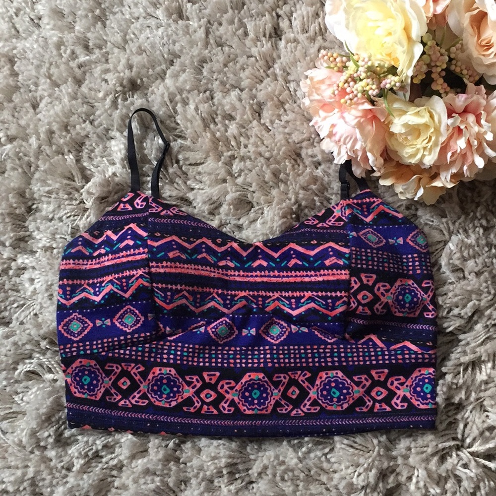 Tribal print crop top